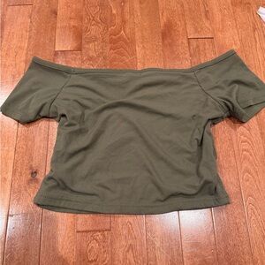 Olive Off-Shoulder Women's Top